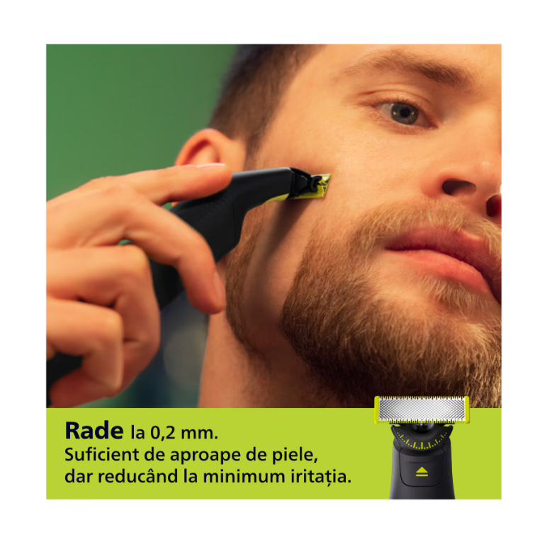 Aparat de ras (0,2mm) si tuns (0,4-10mm) philips oneblade pro qp6542/15, fata&corp, pieptene cu 14 setari de lungime (0,4-10 mm), 2 accesorii pentru utilizare pe corp, 2 lame 360, 90 min (li-ion), cablu de alimentare usb-a, fara adaptor pentru priza,  Aparate de tuns | electropc.ro