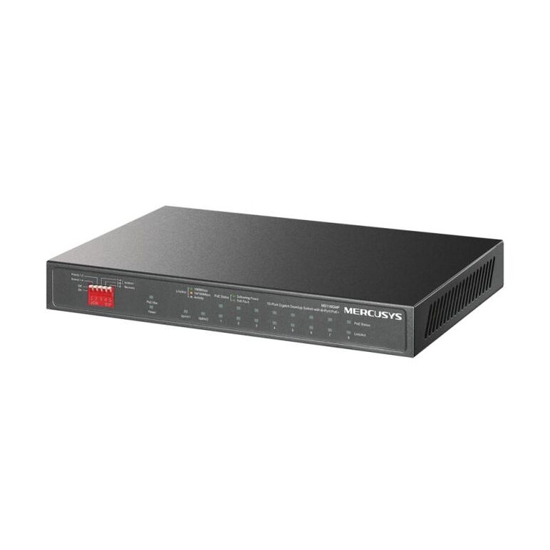 Switch desktop mercusys 8× 10/100/1000 mbps poe+ ports, 2× 1000 mbps rj45 ports, auto negotiation, auto mdi/mdix, 10base-t: utp category 3, 4, 5 cable (maximum 100m), eia/tia-568 100Ω stp (maximum 100m), • eia/tia-568 100Ω stp (maximum 100m), 1000base-t: ,  Switch-uri | electropc.ro