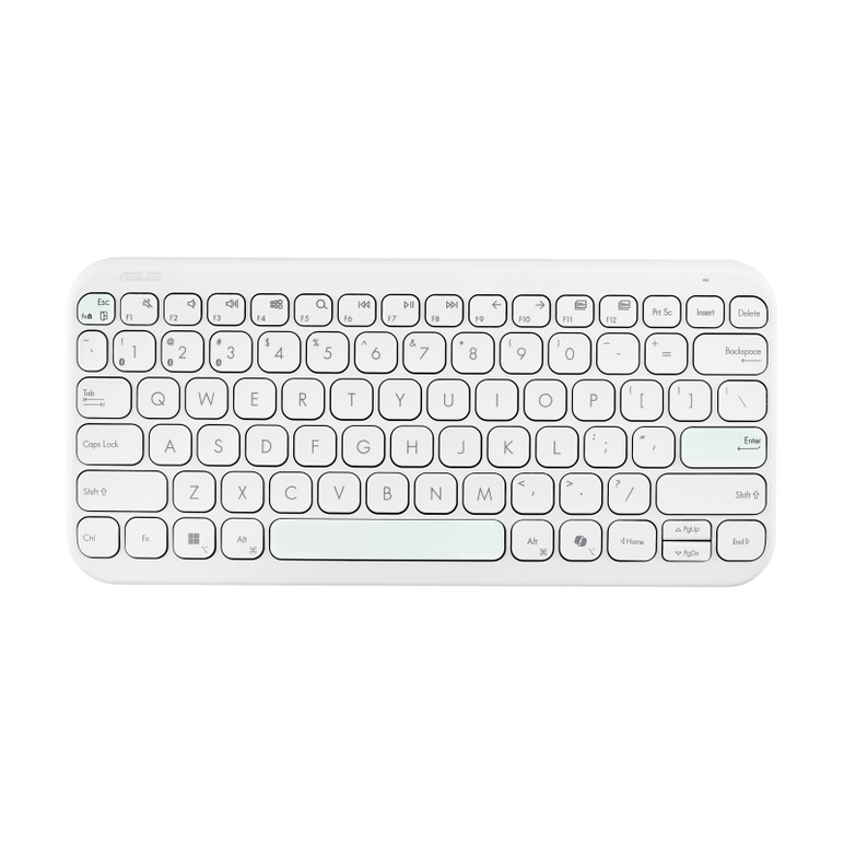 Tastatura asus marshmallow kw100 (90xb0880-bkb4f0 / 90xb0880-bkb4g0), compatibilă windows / chrome / macos / ios / ipados, conexiune wireless bluetooth 5.0 cu suport multi-device până la 3 dispozitive, taste tip scissor cu cursă 1.6mm și durată de viață 1,  Tastaturi | electropc.ro