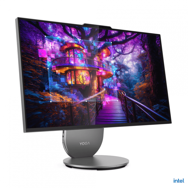 All-in-one lenovo yoga aio 27iah10 27" qhd (2560x1440) ips 400nits, 99% srgb, 4 side like, 120hz, intel® core ultra 5 125h, 14c (4p + 8e + 2lpe) / 18t, max turbo up to 4.5ghz, 18mb, video integrated intel® arc™ graphics, ram 1x 16gb soldered lpddr5x-7467;,  All in one PC | electropc.ro