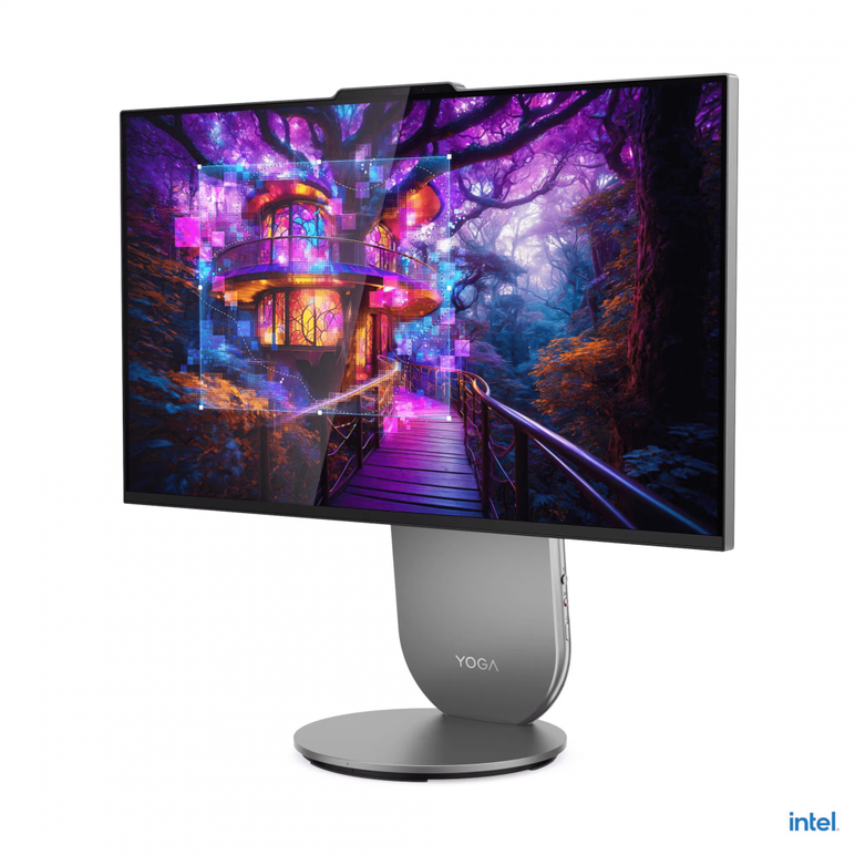 All-in-one lenovo yoga aio 27iah10 27" qhd (2560x1440) ips 400nits, 99% srgb, 4 side like, 120hz, intel® core ultra 5 125h, 14c (4p + 8e + 2lpe) / 18t, max turbo up to 4.5ghz, 18mb, video integrated intel® arc™ graphics, ram 1x 16gb soldered lpddr5x-7467;,  All in one PC | electropc.ro