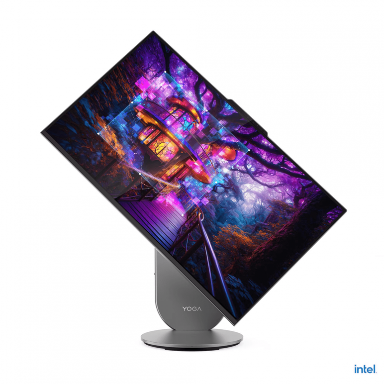 All-in-one lenovo yoga aio 27iah10 27" qhd (2560x1440) ips 400nits, 99% srgb, 4 side like, 120hz, intel® core ultra 7 255h, 16c (6p + 8e + 2lpe) / 16t, max turbo up to 5.1ghz, 24mb, video integrated intel® arc™ 140t gpu, ram 1x 16gb soldered lpddr5x-7467;,  All in one PC | electropc.ro
