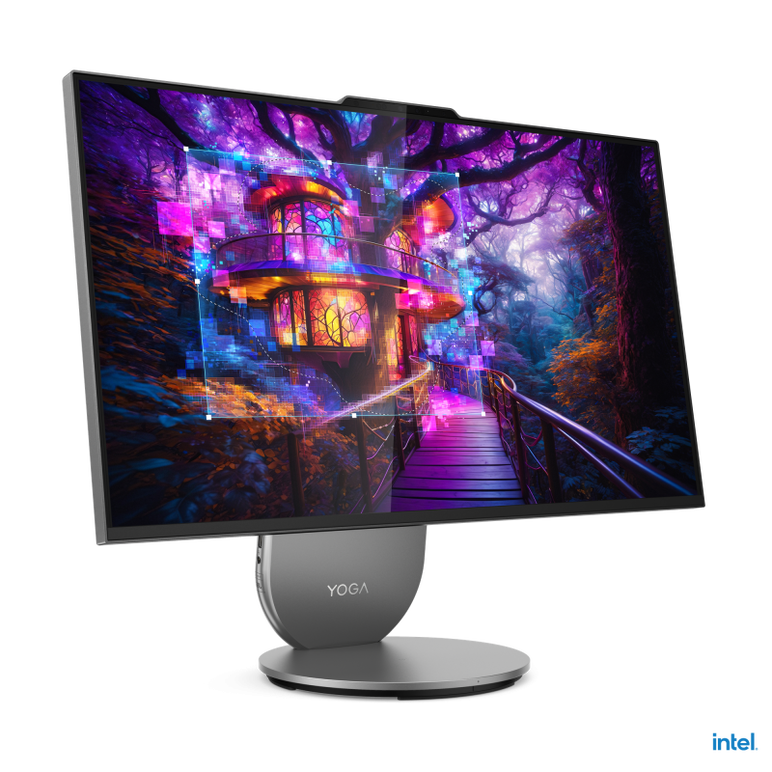 All-in-one lenovo yoga aio 27iah10 27" qhd (2560x1440) ips 400nits anti-glare, 99% srgb, 4 side like, 120hz, intel® core™ ultra 9 285h, 16c (6p + 8e + 2lpe) / 16t, max turbo up to 5.4ghz, 24mb, video nvidia® geforce rtx™ 4050 6gb gddr6, ram 1x 32gb solder,  All in one PC | electropc.ro
