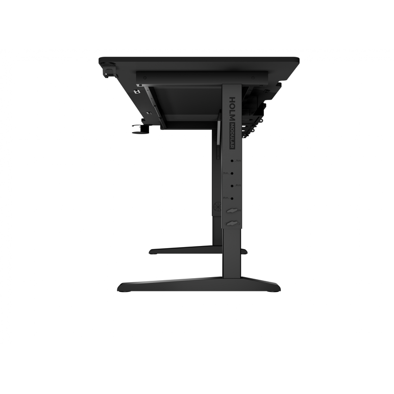 Birou gaming genesis holm modular 180, material lemn/metal, reglabil pe inaltime 70 - 90 cm, iluminare rgb, management cabluri, negru,  Birouri gaming | electropc.ro