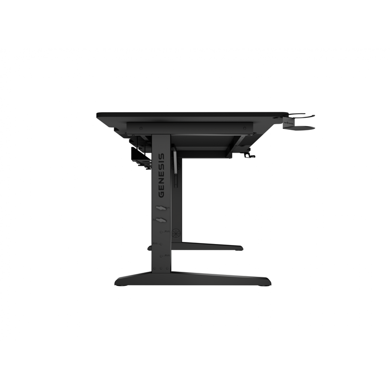 Birou gaming genesis holm modular 180, material lemn/metal, reglabil pe inaltime 70 - 90 cm, iluminare rgb, management cabluri, negru,  Birouri gaming | electropc.ro