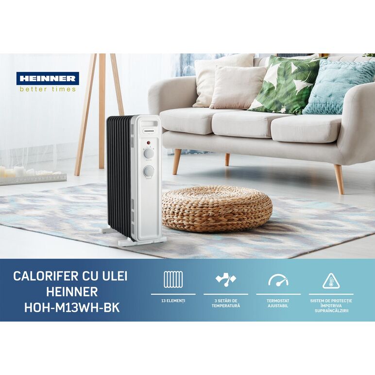 Calorifer cu ulei heinner hoh-m13wh-bk,  Calorifer | electropc.ro