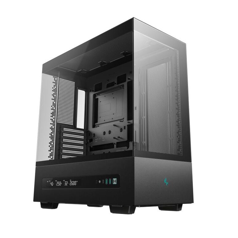 Carcasa deepcool ch690 digital mid tower negru, tempered glass+ spcc+ abs, sloturi expansiune: 8, drive bays: 1x3.5" 2+1x2.5", ventilatoare suportate: 10 (spate: 1x120mm sau 1x140mm, sus: 3x120mm sau 3x140mm lateral: 3x120mm sau 3x140mm, invaluite in surs,  Carcase | electropc.ro