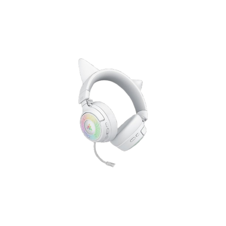 Casti wireless razer kraken kitty v3 pro, thx spatial audio, iluminare rgb, frecventa raspuns 20 hz - 28 khz,  microfon detasabil unidirectional, alb,  Casti audio | electropc.ro