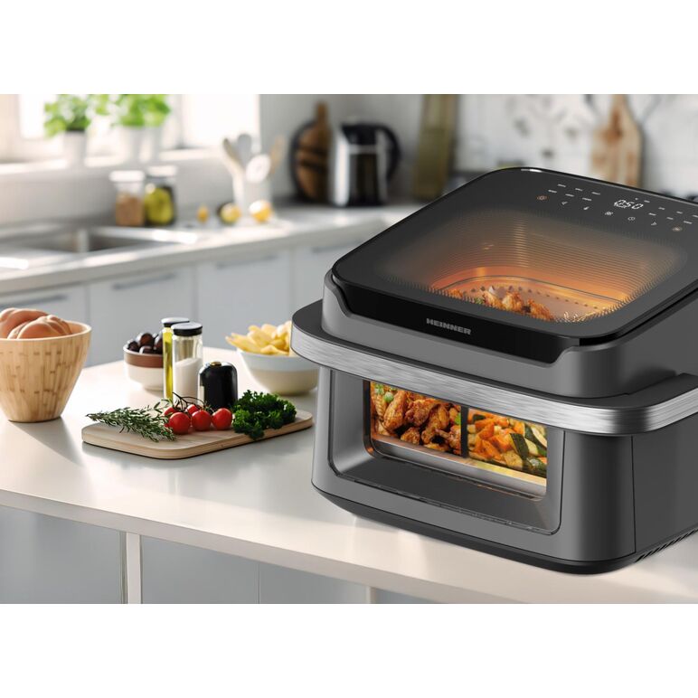Friteuza dubla cu aer cald heinner airbake revolution haf-c10db22grey,  Friteuze | electropc.ro