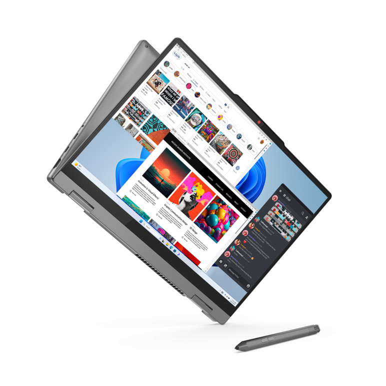 Laptop lenovo ideapad 5 2-in-1 14irh9, 14" wuxga (1920x1200) oled 400nits glossy, 100% dci-p3, 60hz, tÜv low blue light, glass, touch, intel core i5-13420h, 8c (4p + 4e) / 12t, p-core 2.1 / 4.6ghz, e-core 1.5 / 3.4ghz, 12mb, video integrated intel uhd gra,  Laptopuri | electropc.ro