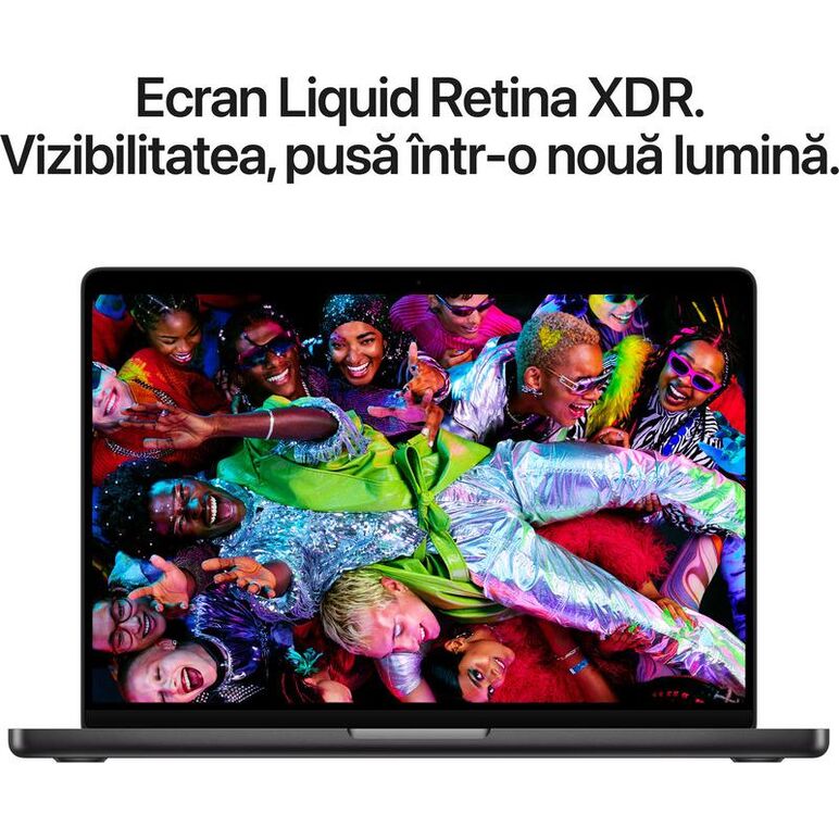 Macbook pro 14.2"/apple m5 (cpu 10-core, gpu 10-core, neural engine 16-core)/16gb/512gb – space black – int kb (no adapter) - 2025,  Laptopuri | electropc.ro