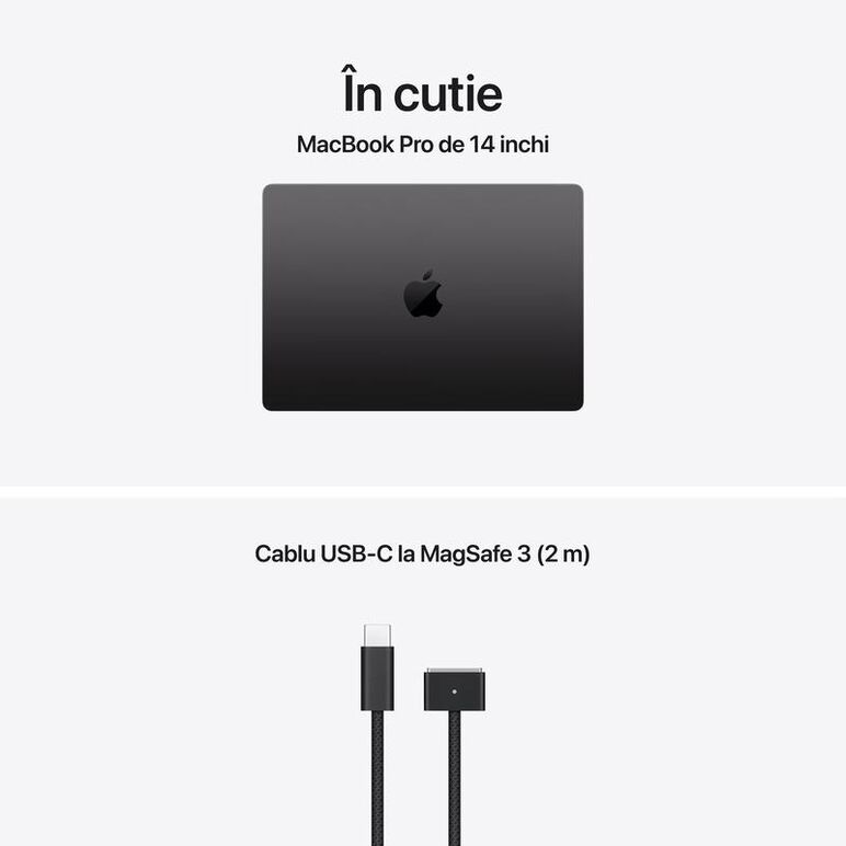 Macbook pro 14.2"/apple m5 (cpu 10-core, gpu 10-core, neural engine16- core)/32gb/1tb – space black – int kb – (no adapter) – 2025 (cto from mde14ro/a),  Laptopuri | electropc.ro