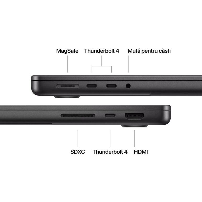 Macbook pro 14.2"/apple m5 (cpu 10-core, gpu 10-core, neural engine16- core)/32gb/1tb – space black – int kb – (no adapter) – 2025 (cto from mde14ro/a),  Laptopuri | electropc.ro