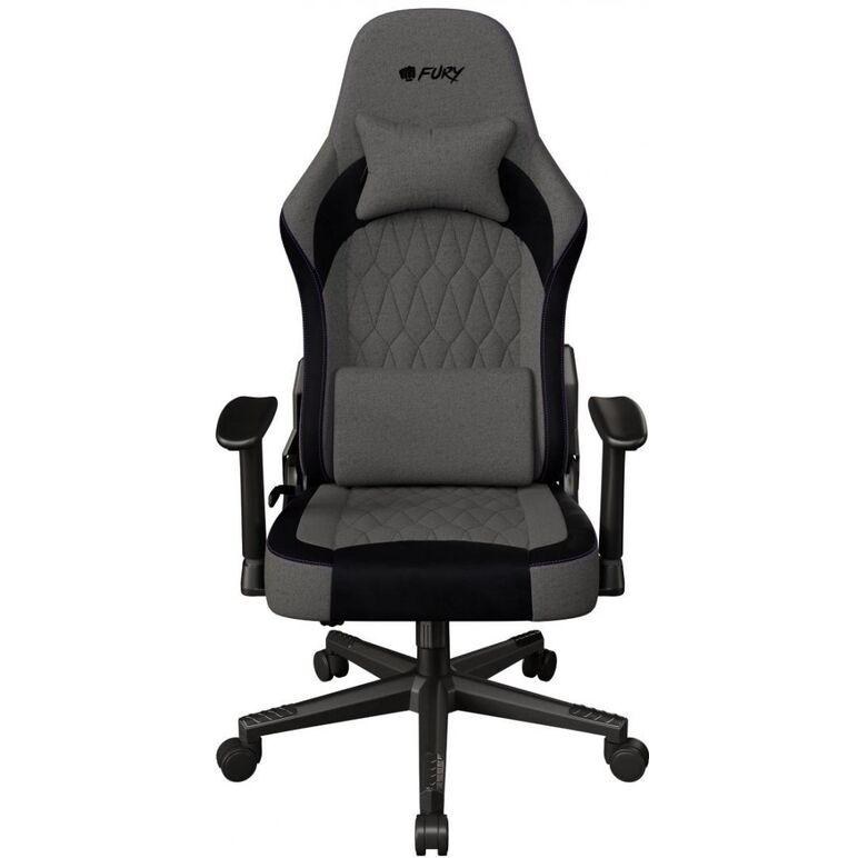 Scaun gaming genesis fury shinai s8, material fabric, reglabil pe inaltime, greutate maxima suportata 130 kg, inaltime scaun reglabil 30.5 - 37.5 cm, spatar ajustabil 135°, dimensiuni roti 60mm,  echipat cu piston cu gaz clasa 4, manere 1d, gri,  Scaune gaming | electropc.ro