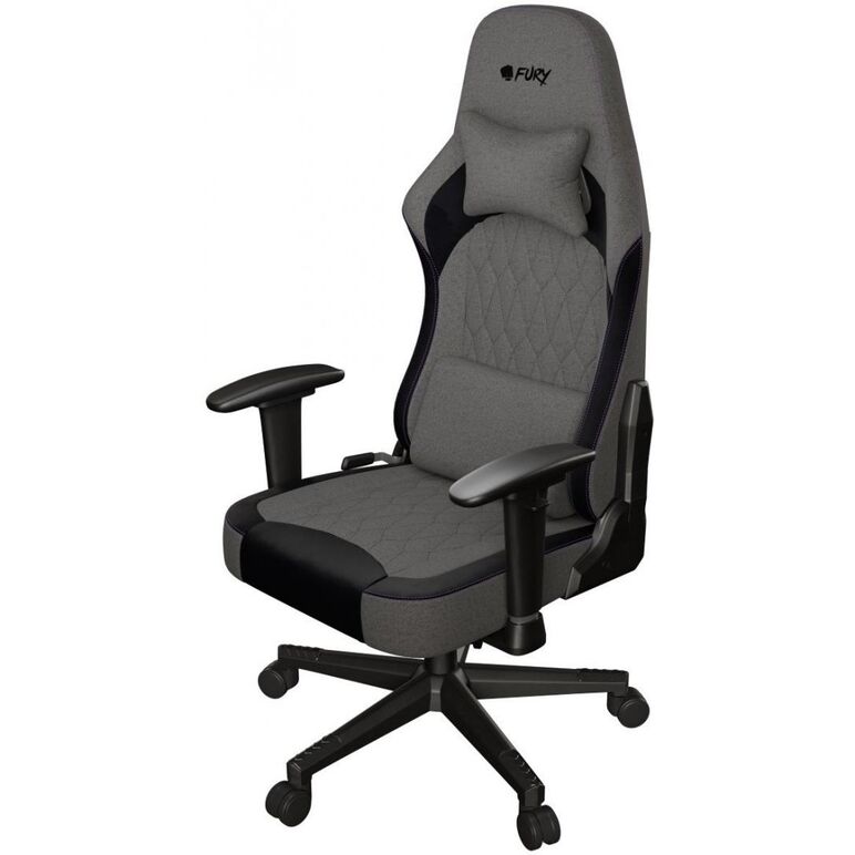 Scaun gaming genesis fury shinai s8, material fabric, reglabil pe inaltime, greutate maxima suportata 130 kg, inaltime scaun reglabil 30.5 - 37.5 cm, spatar ajustabil 135°, dimensiuni roti 60mm,  echipat cu piston cu gaz clasa 4, manere 1d, gri,  Scaune gaming | electropc.ro