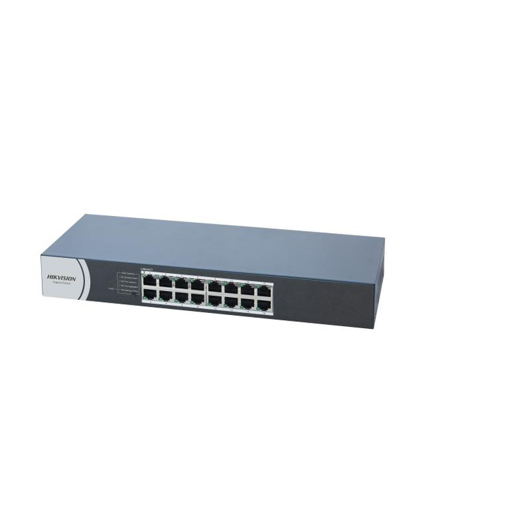 Switch hikvision ds-3e0516r-o: 16 × 10/100/1000 mbps rj45 port, tensiune alimentare: 100-240 vac, 50/60 hz, max. 0.3 a, dimensiuni: 327.00 mm × 44.00 mm × 118.00 mm, greutate: 0.9kg, montare in rack.,  Switch-uri | electropc.ro
