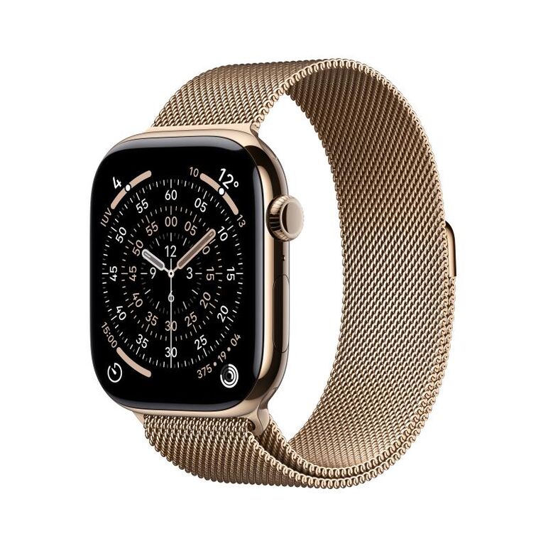 Apple watch series 11 gps + cellular 46mm gold titanium case with gold milanese loop - s/m,  SmartWatch-uri | electropc.ro