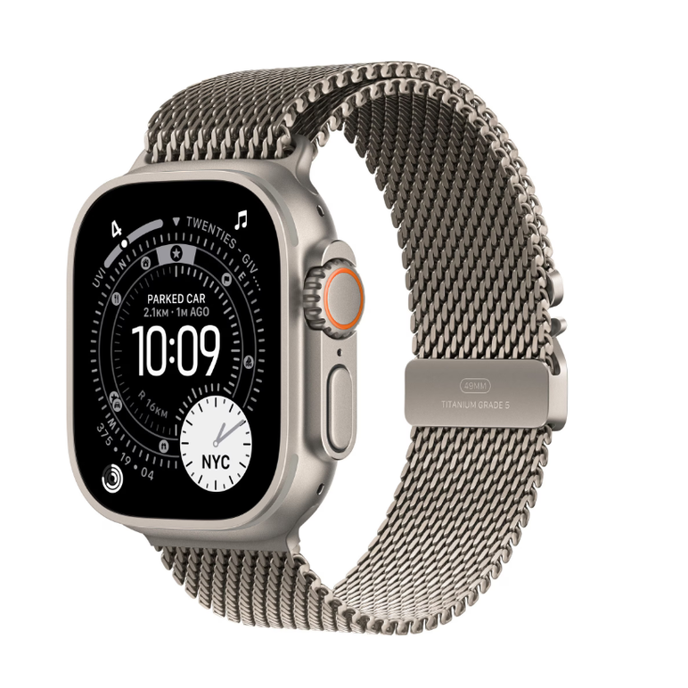 Apple watch ultra 3 gps + cellular 49mm natural titanium case with natural titanium milanese loop - large,  SmartWatch-uri | electropc.ro