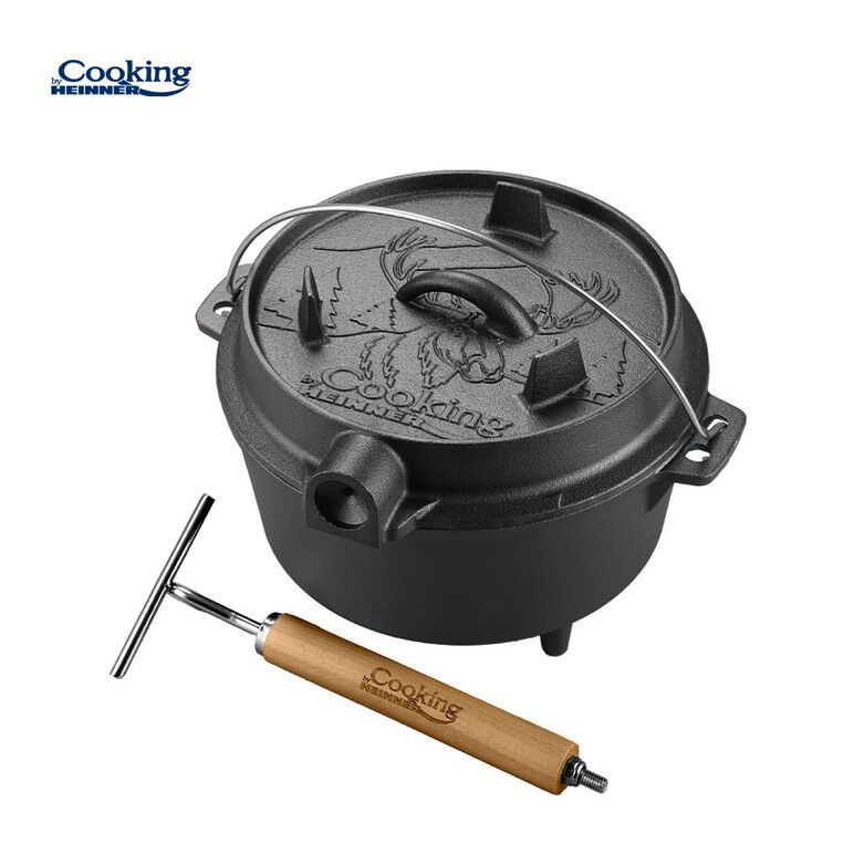 Ceaun fonta pura + capac dia 25 cm, 4 l, nature, cooking by heinner,  Tavi copt | electropc.ro