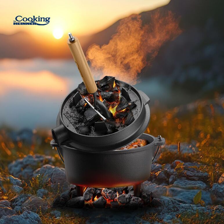 Ceaun fonta pura + capac dia 29.5 cm, 7 l, nature, cooking by heinner,  Tavi copt | electropc.ro