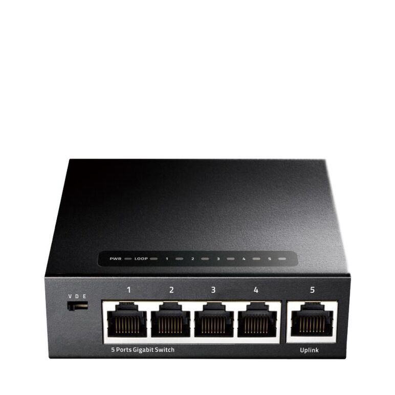 Cudy 5-port gigabit ethernet switch, 5 10/100/1000m rj45 ports, igmp snooping, loop detection/prevention, 802.1p/dscp qos, desktop metal case, power saving, plug & play, wall-mount,  Switch-uri | electropc.ro