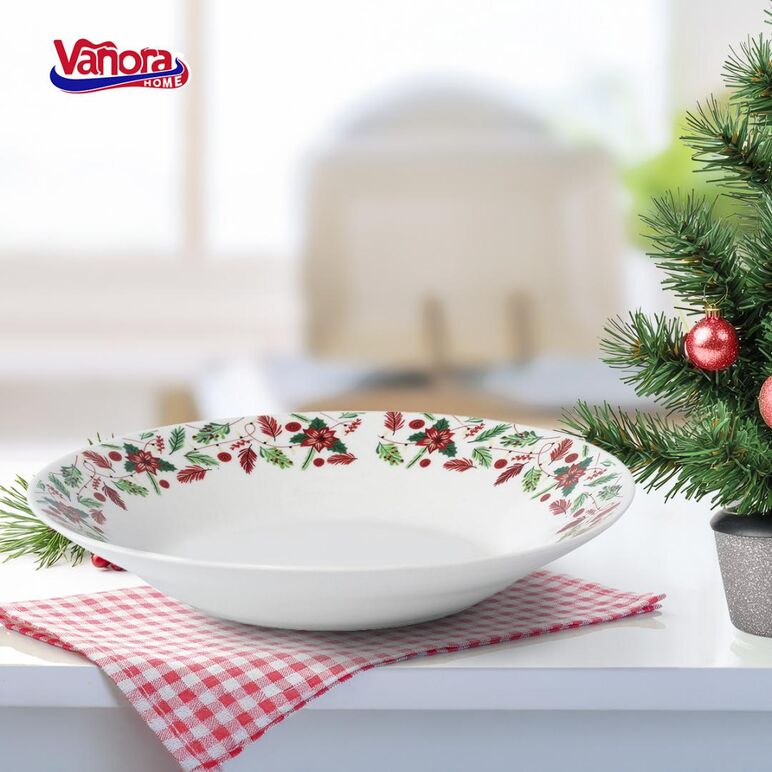Farfurie adanca portelan 20 cm, merry, vanora home,  Farfurii & Boluri de Servire | electropc.ro