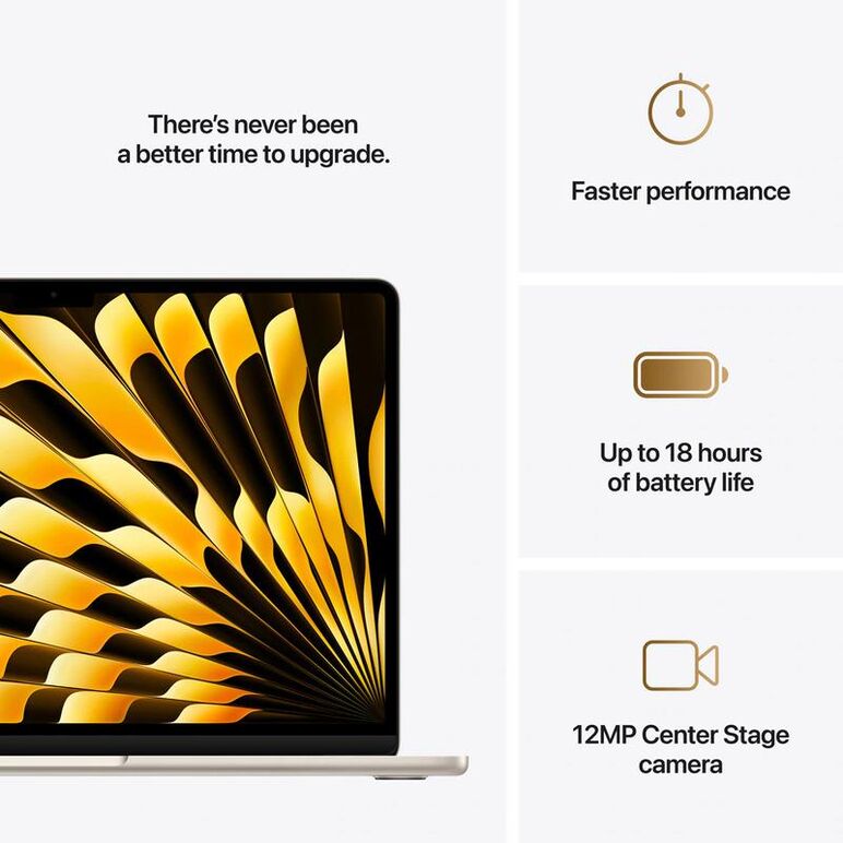 Macbook air 13.6" retina/apple m4 (cpu 10-core, gpu 8-core, neural engine 16-core)/16gb/256gb - starlight - us kb (2025) 30w usb c ( cto from mw0y3ro/a),  Laptopuri | electropc.ro