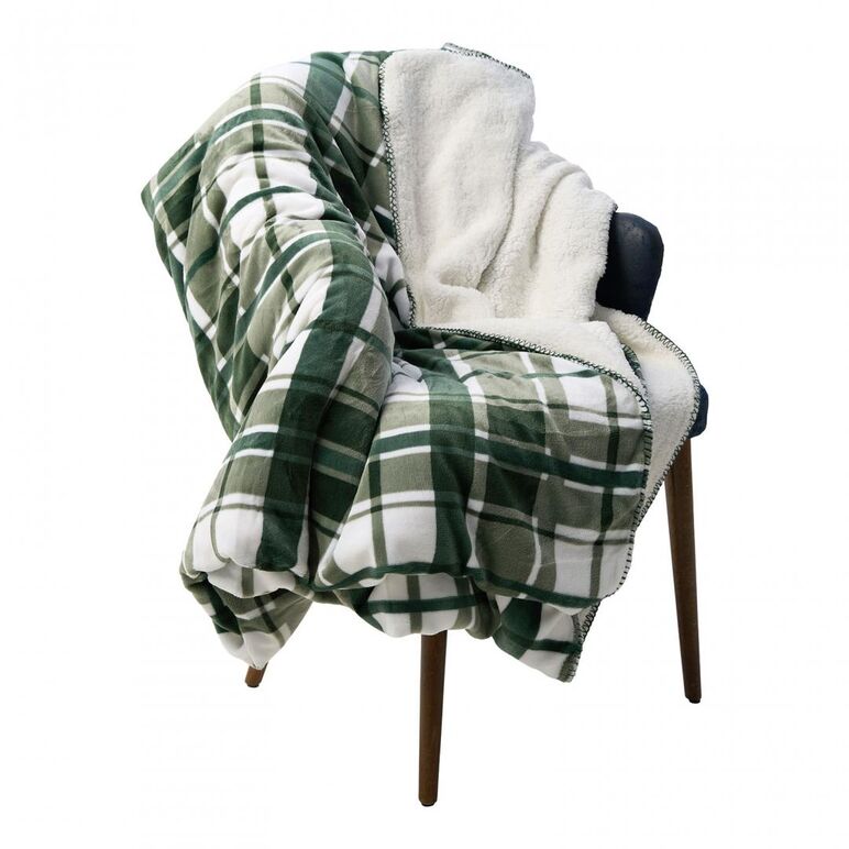 Patura blanita carouri verde 200x220 cm,  Paturi si Cuverturi | electropc.ro