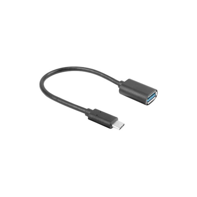 Cablu adaptor usb-c(m) 3.1 -> usb-a(f) 15 cm negru otg lanberg,  Cabluri video | electropc.ro