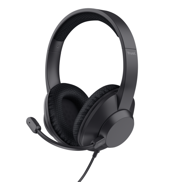 Casti cu fir trust ayda max, interfata usb-c, usb-a, frecventa raspuns 20 hz, 20.000 hz, sunet stereo, negru,  Casti audio | electropc.ro