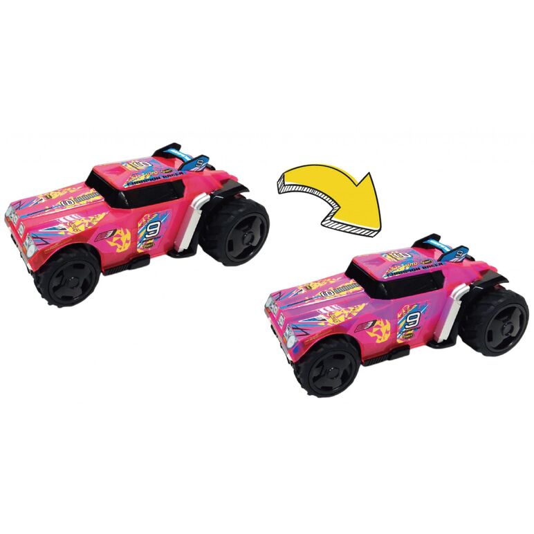 Masinuta cu lumini, sunete si sistem pullback racer, scara 1/24, roz,  Masinute | electropc.ro
