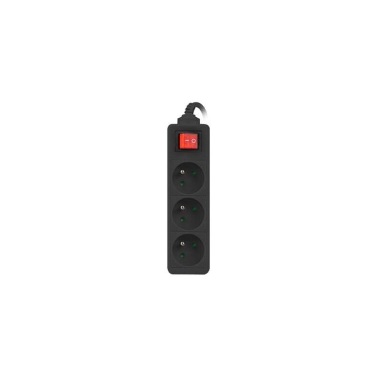 Prelungitor 3 prize , cu intrerupator, cablu din cupru de calitate superioara, negru,  Prelungitoare | electropc.ro