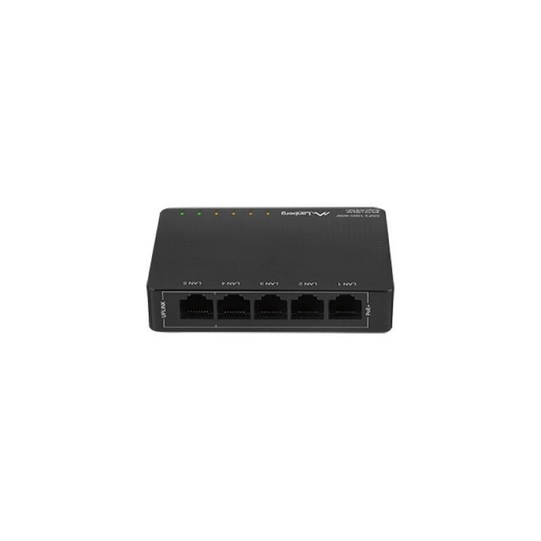 Switch  dsp3-1005-60w 5x 1 gb poe+ (4 porturi poe 30w/port, max. 60w), fara management, desktop,  Switch-uri | electropc.ro