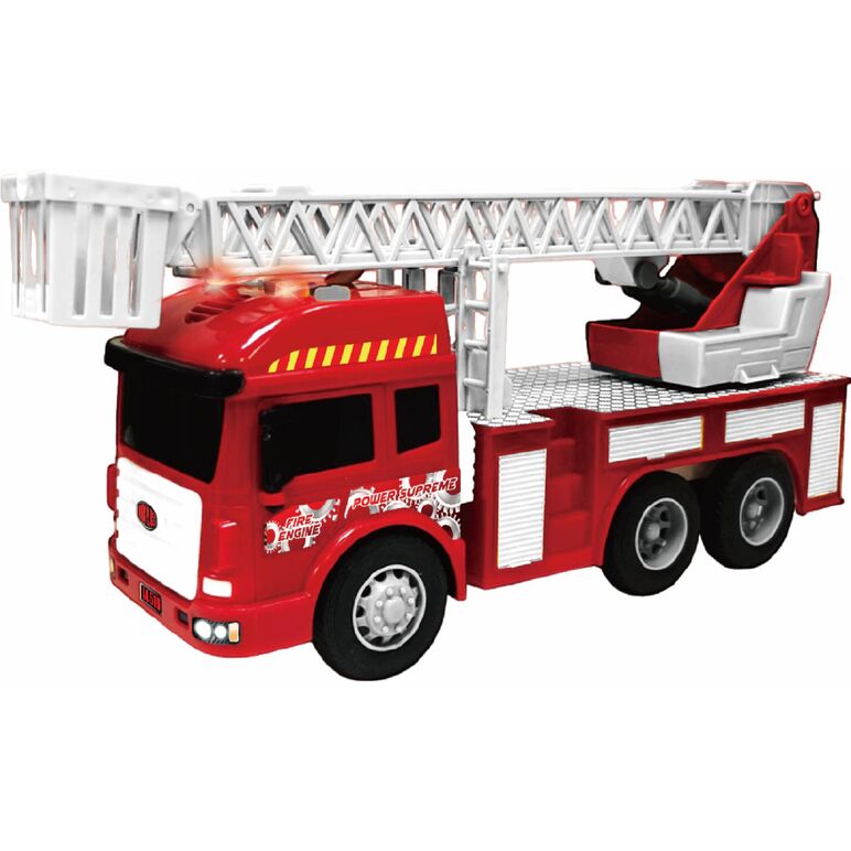 Vehicule cu lumini, sunete  si frictiune, scara 1/14, 28.5cm,autospeciala rosie,  Masinute | electropc.ro
