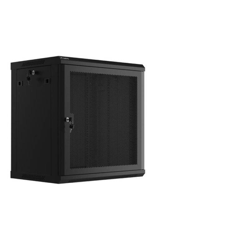 Dulap rack 19" perete 12u / 600x450 cu ușă perforată, negru (flat pack),  Cabinete metalice | electropc.ro