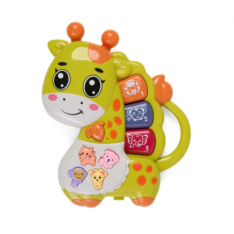 Jucarie girafa cu lumini si sunete, verde, momki,  Jucarii interactive bebelusi | electropc.ro