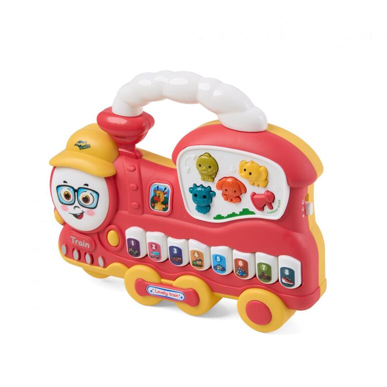 Jucarie trenulet cu lumini si sunete,rosu, momki,  Jucarii interactive bebelusi | electropc.ro