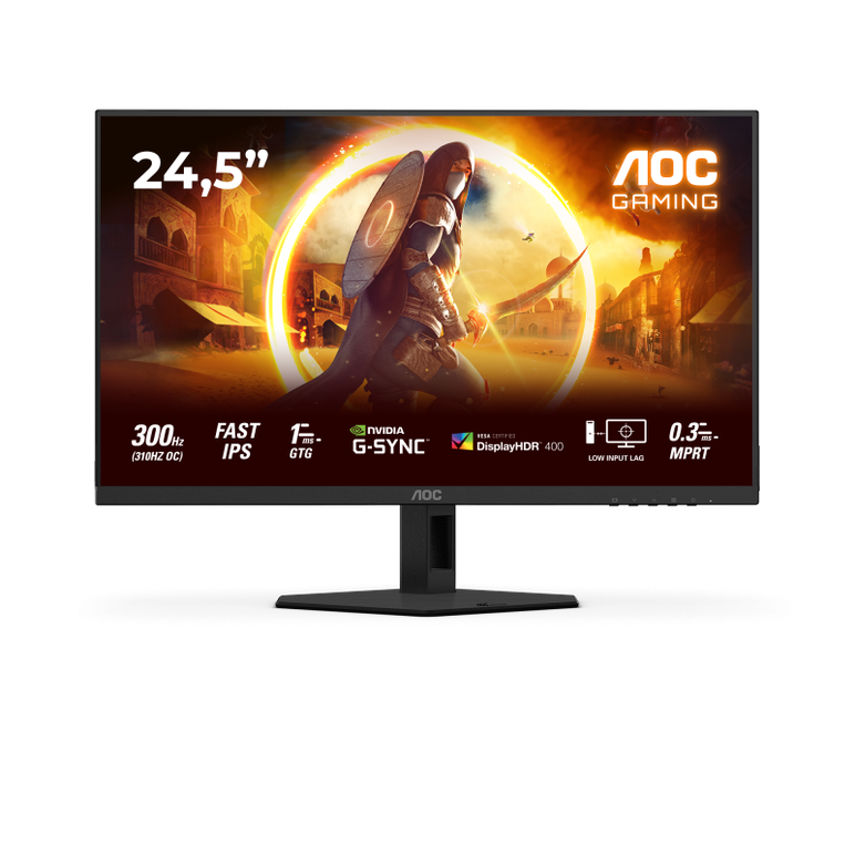 Monitor aoc 24.5" 25g4sre, diagonal (inch): 24.5, diagonal (cm): 62, aspect ratio: 16:9, panel: fast ips, resolution: 1920x1080, refresh rate: 300hz, response time gtg: 1ms, response time mprt: 0.3ms, brightness (max): 400 cd/m², contrast (static) : 1000:,  Monitoare LED | electropc.ro