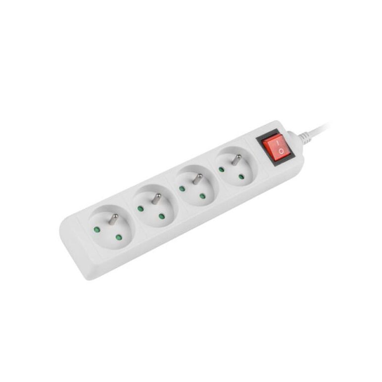 Prelungitor 1.5m, 4 prize , cu intrerupator, cablu din cupru de calitate superioara, alb,  Prelungitoare | electropc.ro