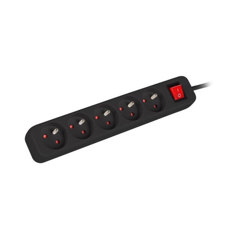 Prelungitor 1.5m, 5 prize , cu intrerupator, cablu din cupru de calitate superioara, negru,  Prelungitoare | electropc.ro