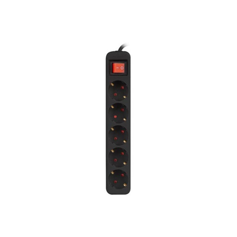 Prelungitor 1.5m, 5 prize , cu intrerupator, cablu din cupru de calitate superioara, negru,  Prelungitoare | electropc.ro