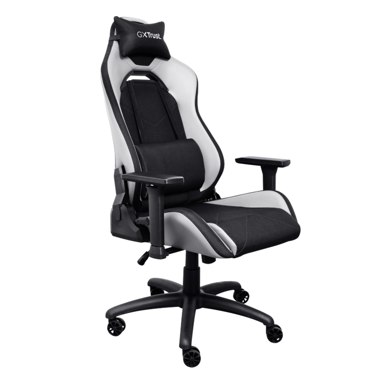 Scaun gaming trust gxt 714b ruya comfortable, roti, ridicare pe gaz clasa 4, adjustabil pe inaltime, material plastic + pu leather, greutate maxima suportata 150 kg, negru/alb,  Scaune gaming | electropc.ro