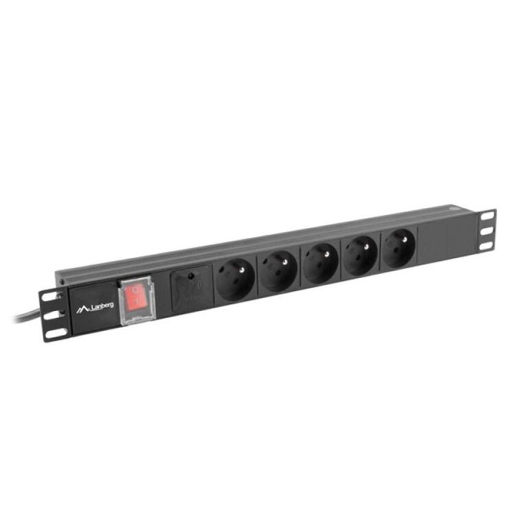 Unitate distributie alimentare pdu 19", 1u, 16a, 5 prize , negru,  Prelungitoare | electropc.ro