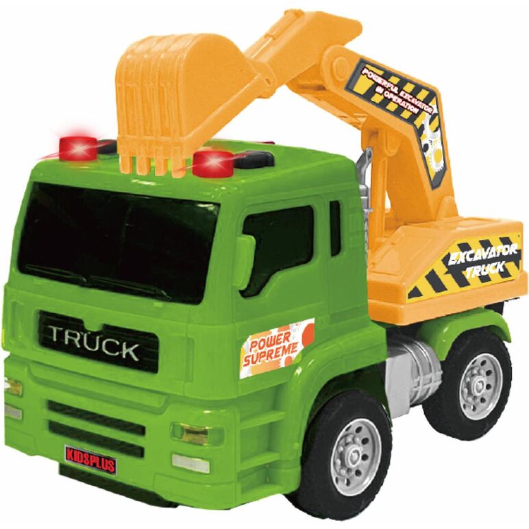 Vehicule cu lumini, sunete si frictiune, scara 1/24, 15cm, excavator,  Masinute | electropc.ro