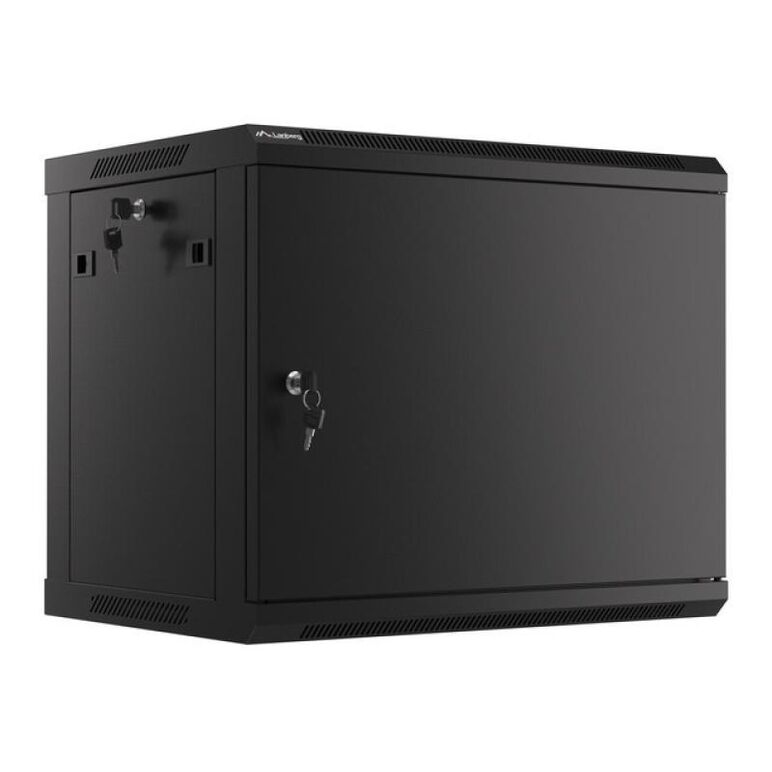 Dulap rack de perete 19", 9u, 600x450 mm, pentru asamblare, cu usa metalica, negru,  Cabinete metalice | electropc.ro