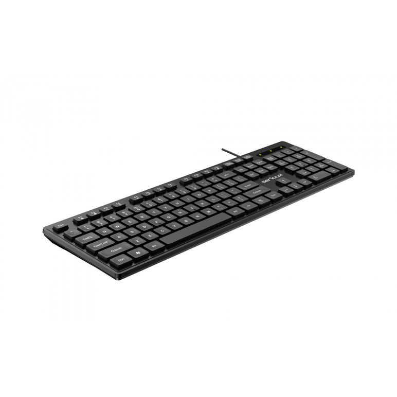 Tastatura serioux cu fir, interfata usb, 104 taste, material abs, us layout, lungime cablu 1.5m pvc, dimensiuni 429*128*20mm; 416g, negru,  Tastaturi | electropc.ro