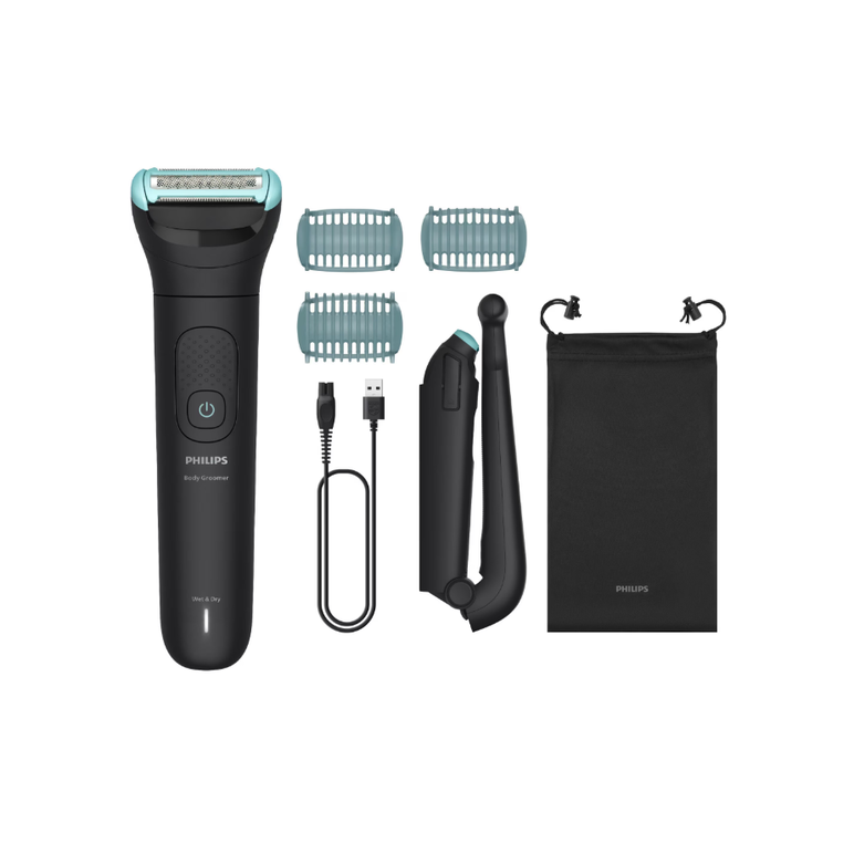 Aparat de ras si tuns corporal cu sita metalica hipoalergenica philips bg5480/15, autonomie 100 min, funcție incarcare rapida, brat extensie pentru urilizare pe spate, 3 piepteni bidirectionali, indicator luminos baterie, husa textila,  Aparate de tuns | electropc.ro