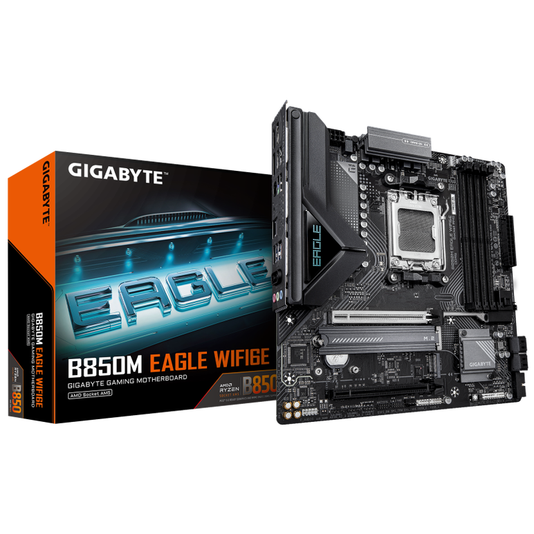 Gigabyte b850m eagle wifi6e. processor manufacturer: amd, processor socket: socket am5, compatible processor series: amd ryzen 7000 series, amd ryzen 8000 series, amd ryzen 9000 series. supported memory types: ddr5-sdram, maximum internal memory: 256 gb, ,  Placi de baza | electropc.ro