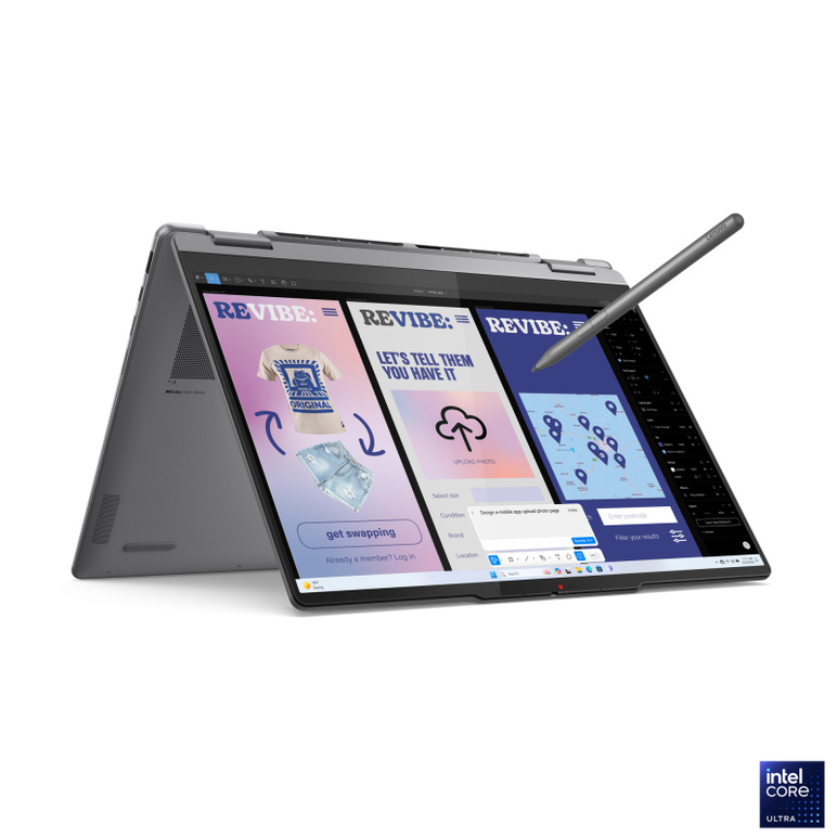 Laptop lenovo yoga 7 2-in-1 14ill10, 14" 2.8k wqxga+ (2880x1800) oled 1100nits (peak) / 500nits (typical) glossy / anti-fingerprint, 100% dci-p3, 120hz, dolby vision®, tÜv low blue light, displayhdr™ true black 1000, glass, touch, intel® core™ ultra 7 258,  Laptopuri | electropc.ro