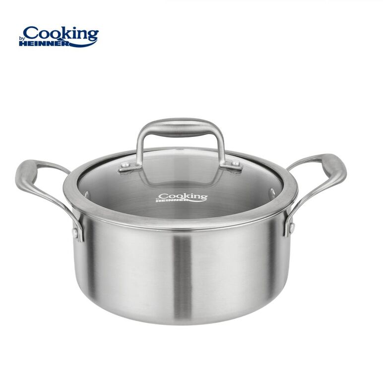 Semioala inox+capac sticla 20x10cm, 2.8l, atomic3, cooking by heinner,  Tavi copt | electropc.ro